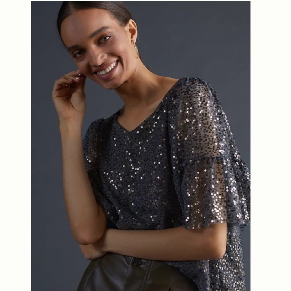 Maeve Sequined Blouse for Anthropologie